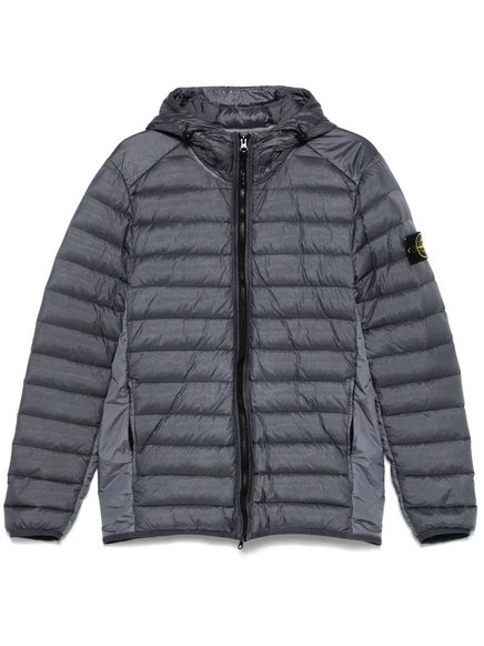 Мужская куртка-пуховик Stone Island с нашивкой Compass, синяя