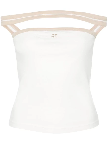 Женский безрукавный топ Courrèges Hyperbole Contrast, белый