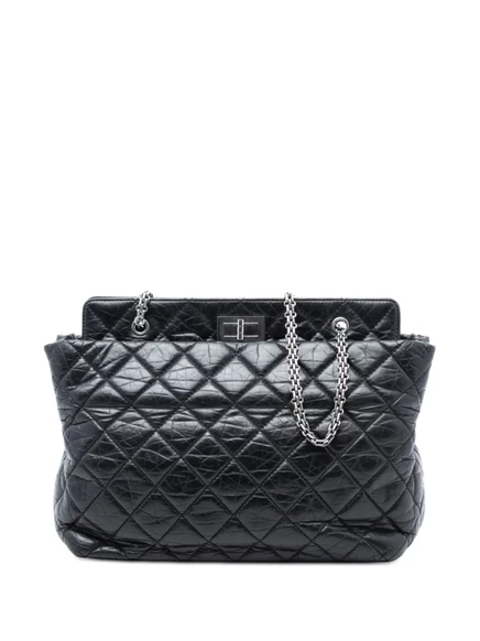 Женская сумка-тоут CHANEL Pre-Owned Reissue 2.55 стеганая, черная
