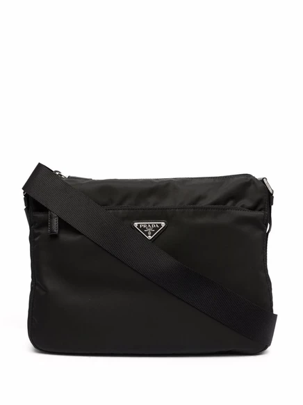 Сумка через плечо с треугольным логотипом Prada black