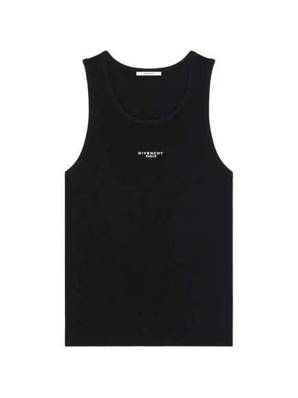 Мужская майка Givenchy в рубчик с логотипом, черная