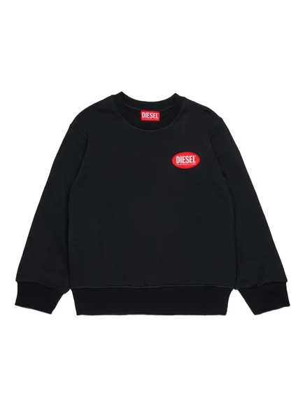 Детская толстовка Diesel Kids с нашивкой логотипа, черная