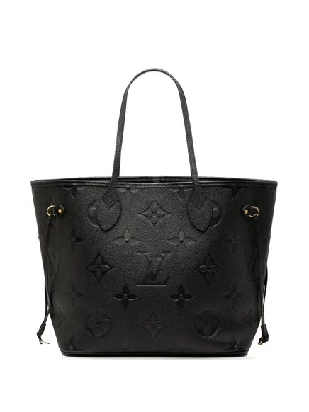 Сумка-тоут Louis Vuitton, бывшая в употреблении в 2021-2025 годах, с монограммой Giant Empreinte Neverfull MM black