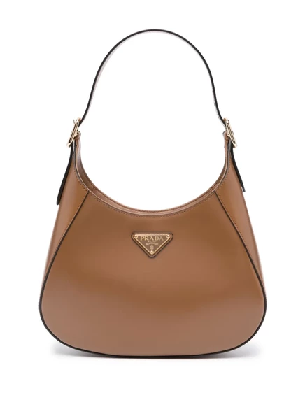 Кожаная сумка через плечо от Prada brown