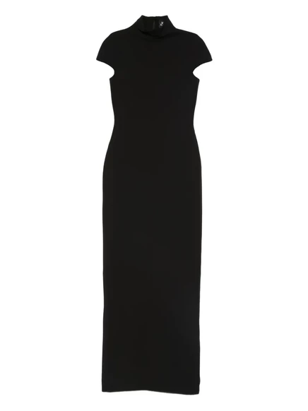 Макси-платье Solace London Lang с высоким воротом и коротким рукавом black