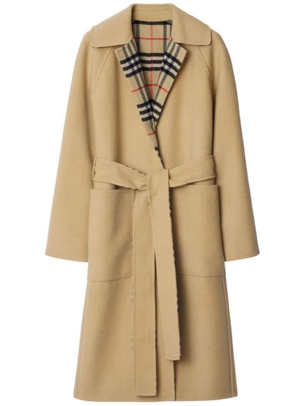 Женское двустороннее пальто Burberry, нейтральных тонов