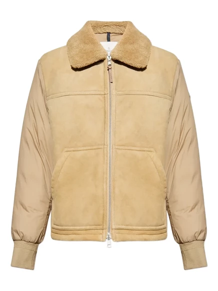 Мужская пуховая куртка Moncler Tonnay с меховым воротником, светло-коричневая