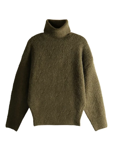 Шерстяной свитер TOTEME с высоким воротом green