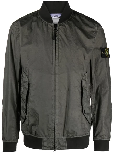 Мужская куртка-бомбер Stone Island Crinkle Reps, зеленая