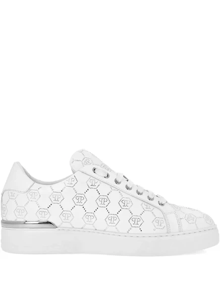 Кроссовки Philipp Plein Carson Monogram со стразами, белые