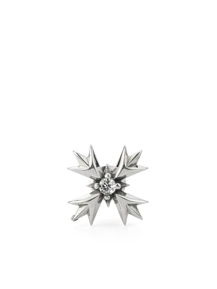 Серьга Emanuele Bicocchi Crest с кристаллами, серебристая