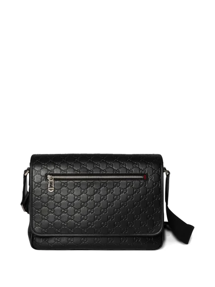 Мужская сумка-мессенджер Gucci GG Emblem средняя, черная