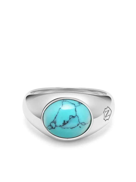 Мужское кольцо Nialaya Jewelry с бирюзой, серебристое