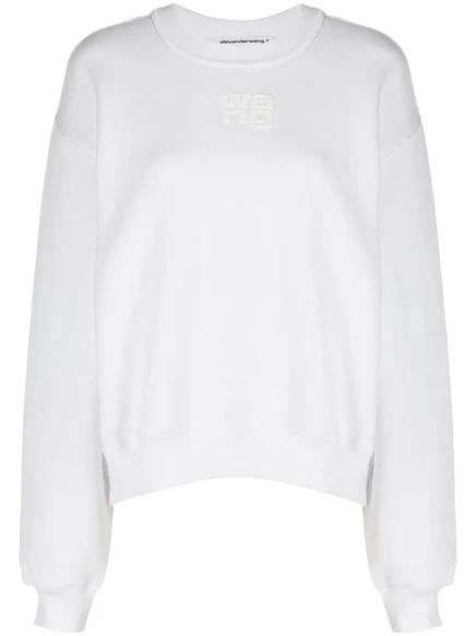 Хлопчатобумажная толстовка с логотипом Alexander Wang white