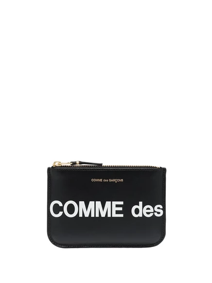 Кошелек comme des garons wallet с логотипом, черный