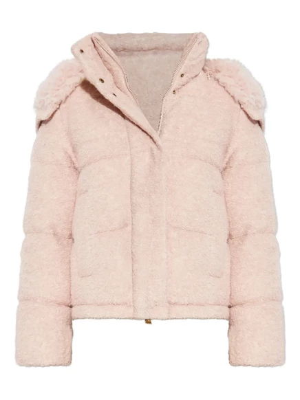 Стеганая куртка Moncler Virieu из букле pink