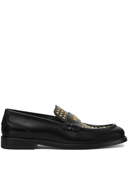 Мужские лоферы Versace с заклепками, черные