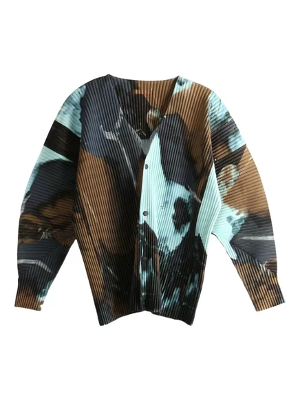 Мужской кардиган Homme Pliss Issey Miyake плиссе, синий