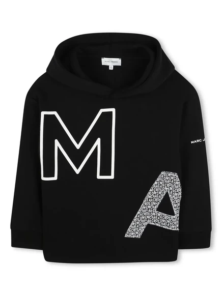 Детское худи Marc Jacobs Kids с логотипом, черное