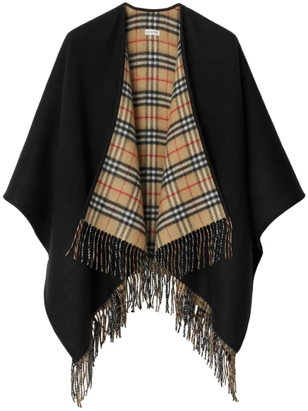 Женская двусторонняя накидка Burberry, черная/многоцветная
