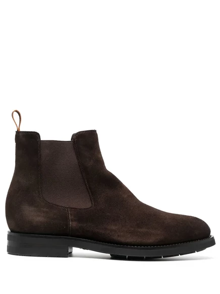 Замшевые ботинки Челси от Santoni brown