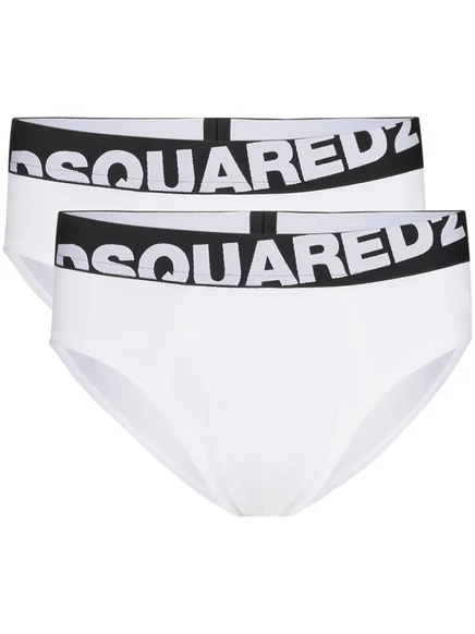 Мужские трусы-слипы DSquared2 2 шт. хлопок-стрейч, белые