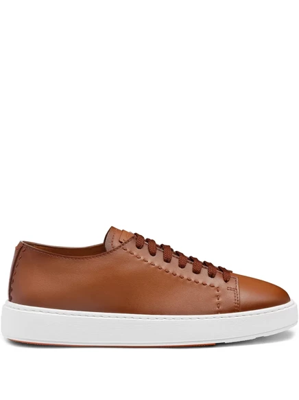 Кожаные кроссовки Santoni brown