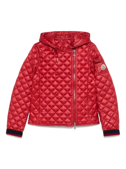 Женская пуховая куртка Moncler Corbelin с капюшоном, красная
