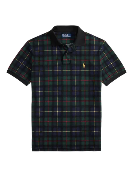 Мужское поло Polo Ralph Lauren в клетку, черное
