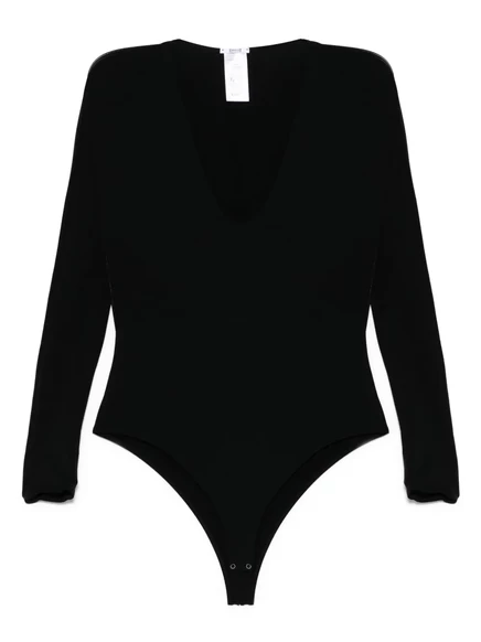 Женское боди wolford v‑образный вырез, черное