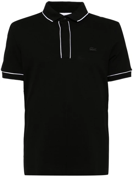 Мужское поло Lacoste Paris Stretch Piqué, черное