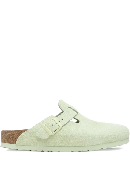 Мужские мюли Birkenstock Boston на мягкой стельке с пряжкой, зеленые