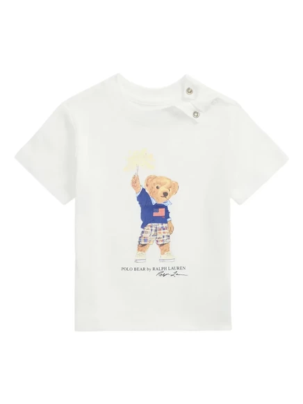 Детская футболка Polo Ralph Lauren Kids Polo Bear, белая