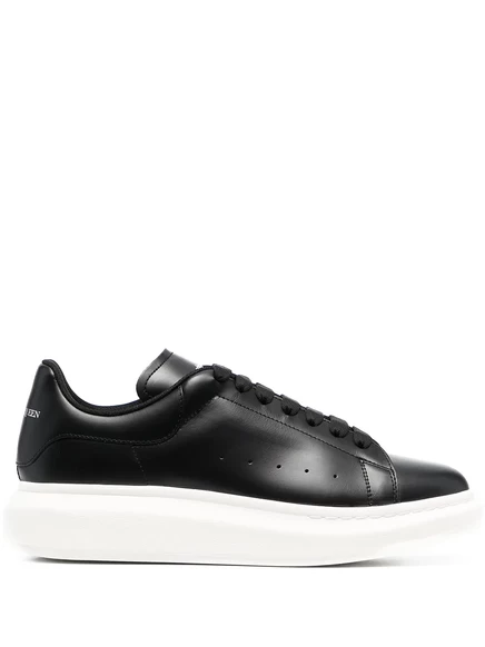 Мужские кеды Alexander McQueen Oversized кожаные, черные