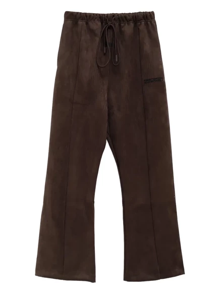 Мужские клешевые брюки Fear Of God Essentials эффект замши, коричневые