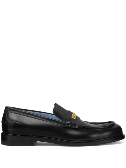 Мужские лоферы Versace из телячьей кожи, черные