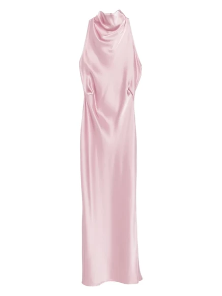 Платье миди с воротником-стойкой Nanushka pink