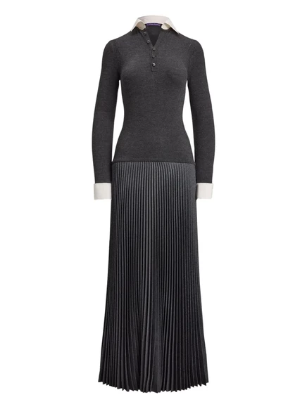 Женское платье Ralph Lauren Collection поло с плиссе, серое