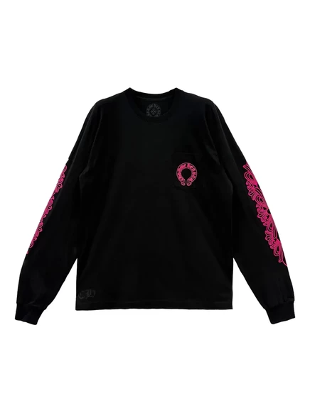 Мужская футболка с длинным рукавом Chrome Hearts, черная