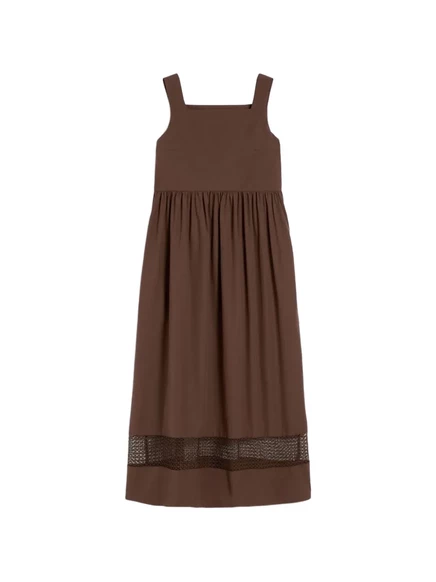 Женское платье Weekend Max Mara миди с кружевом, коричневое