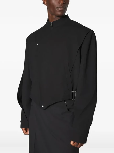 Мужская куртка Mugler с асимметричной молнией, черная