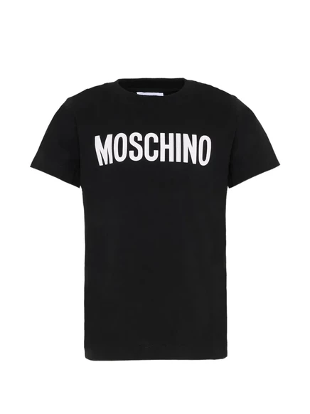 Детская футболка Moschino Kids с логотипом, черная