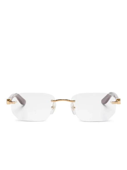 Унисекс безободковые очки Cartier Eyewear, золотистые
