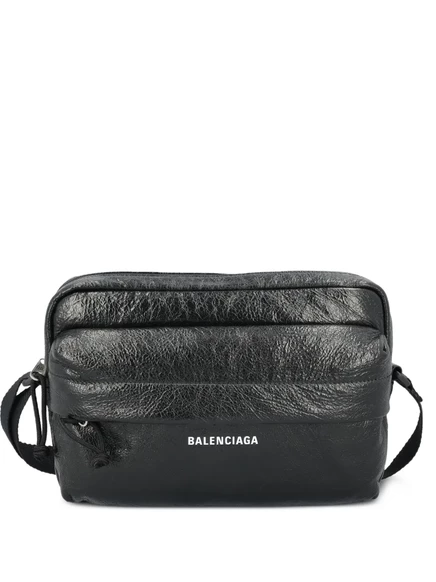 Мужская сумка через плечо Balenciaga с логотипом, черная