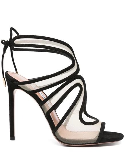 Босоножки с вырезом Aquazzura 110 мм black