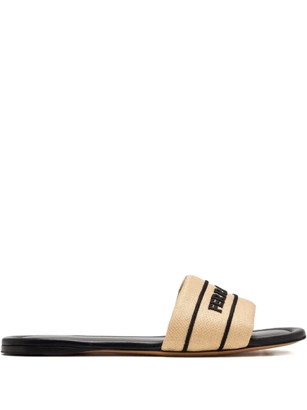 Парусиновые босоножки-горки Ferragamo neutrals