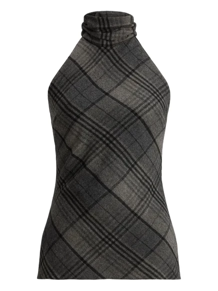 Женский топ Ralph Lauren Collection в клетку, серый