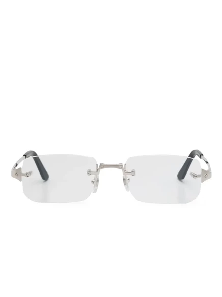 Очки Cartier Eyewear квадратная оправа, серебристые