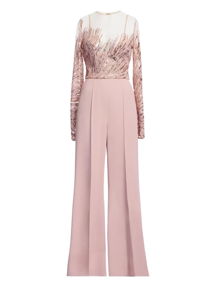Женский комбинезон Elie Saab с вышивкой и пайетками, розовый