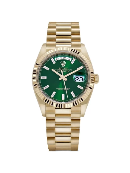 Часы Rolex Day-Date 36 мм 2025 с рифленым безелем, золотые